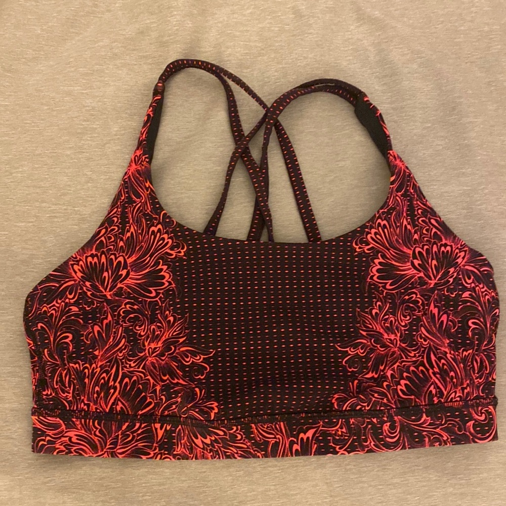 Lululemon Sports Bra- Unique Floral & Dash Pattern